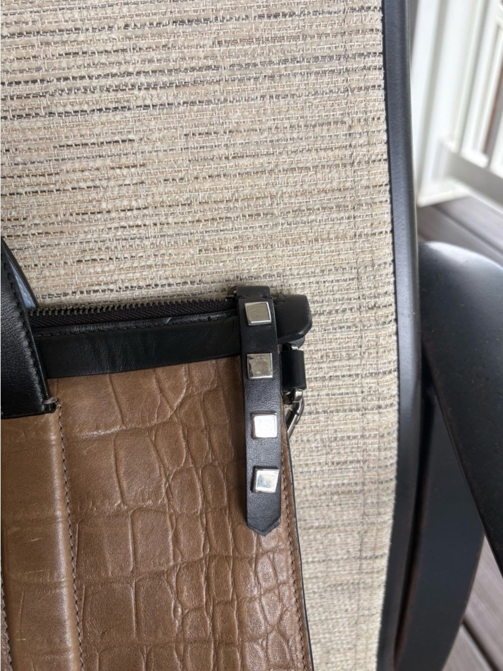Jimmy Choo Pimlico N/S Convertible Tote Bag Cognac Croc Embossed Leather Work - Picture 3 of 12